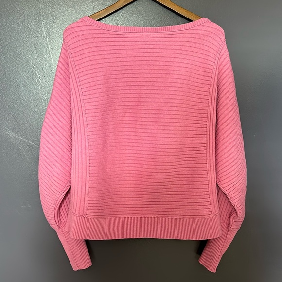 FREE PEOPLE Sublime Pullover Sugar Magnolia Loose Cropped Sweater EUC Size Large - Picture 6 of 7
